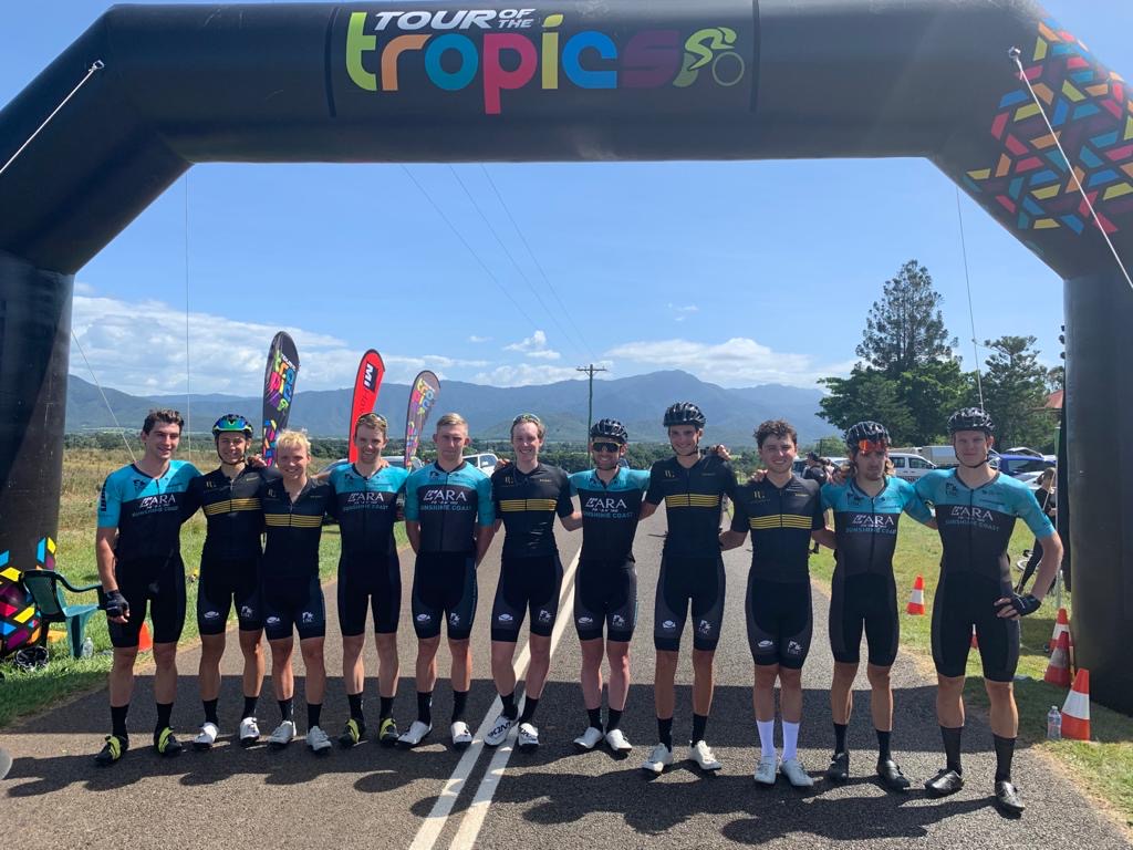 ARA Pro Racing Sunshine Coast Riders line up for the Tour of the Tropics